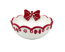 Bow Christmas cutlery bowl