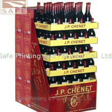 Red Wine Pop Cardboard Display Shelf , Retail Display Shelf