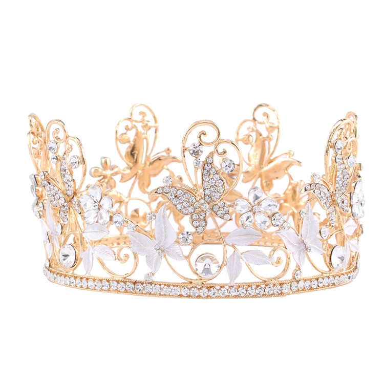 Full Round Butterfly Flower-shaped Pageant Crown For Queen