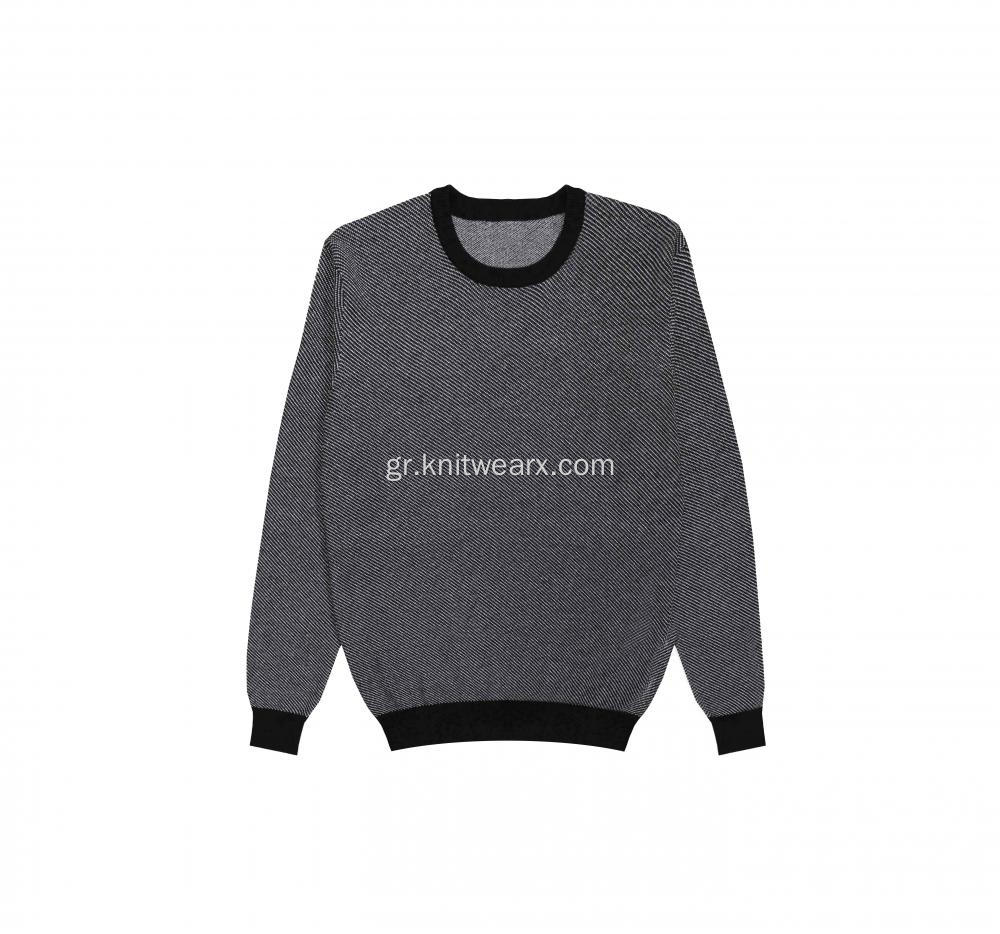 Ανδρικό Πλεκτό Tweed Jacquard Soft Crewneck πουλόβερ