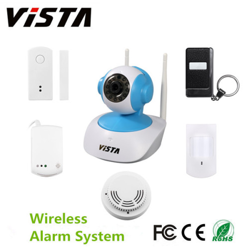 WiFi ev hırsız Yangın Alarm sistemi w / PIR kapı sensörü