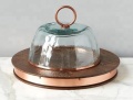 Coperchio cupola di torta di vetro grande con manico in acciaio