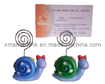 Polyresin Sculpture Snail Decor Paper Card Clip Gifts