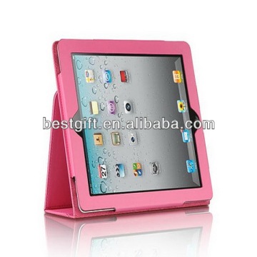 Fashion pink rotating stand leather cases for tablet pc