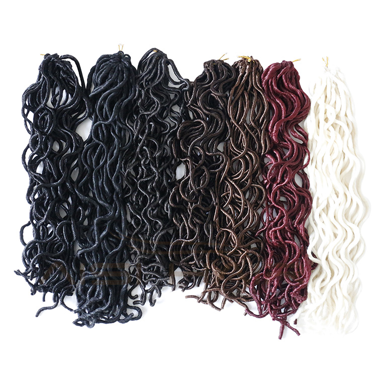Aisi Hair Faux Locs Curly Crochet Hair Extensions 18inch Long 24 Roots Soft Crochet Braids Dreadlock Hairpieces
