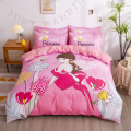 Hot sale princess pink girls bed sheet set
