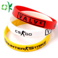 Fashional Style Logo Printed Epoxy Silicone Bracelet