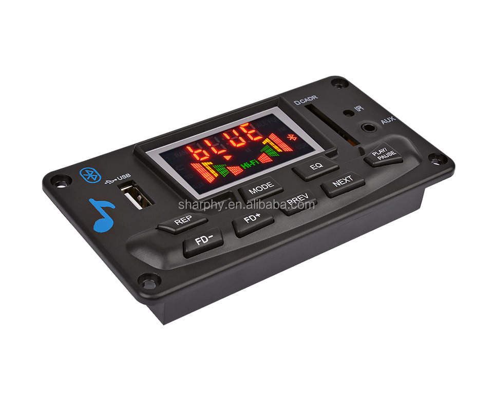 12V Bluet MP3 Decoder Audio Module Spectrum Display Lossless APE Decoding Support APP EQ FM AUX Car Accessories