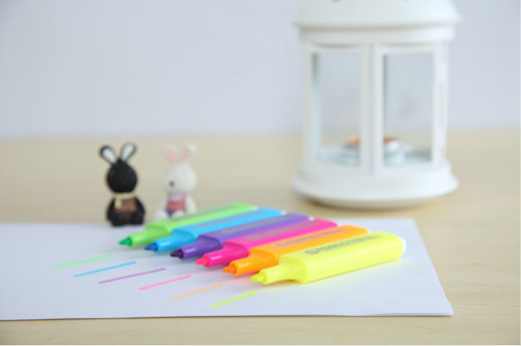 Comix New Arrival 3 Sides Writing Multi Colored Highlighter Pen