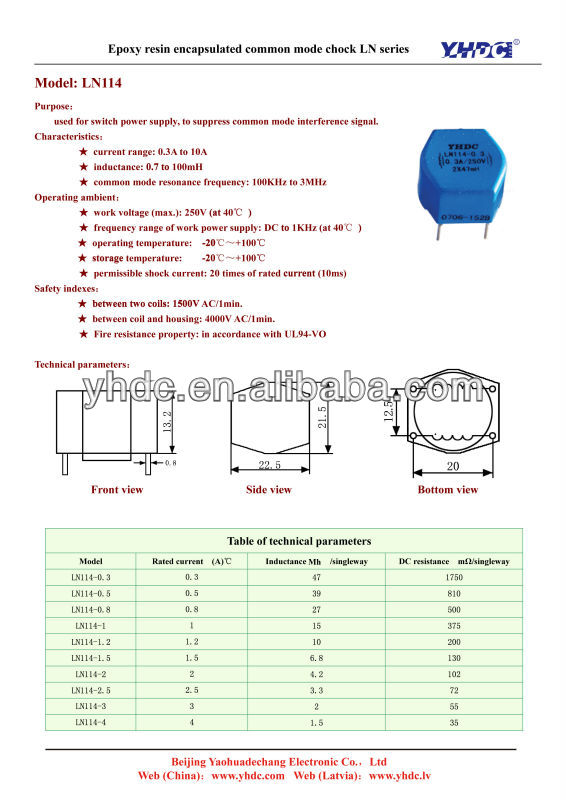 LN122 Common mode choke