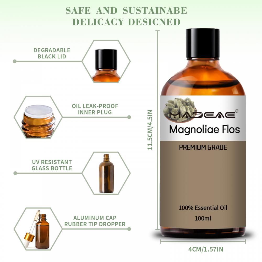 Aceite esencial de magnolia orgánica natural 100% pura Flos Magnoliae Aceite para aceite de perfume