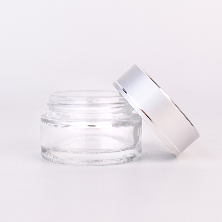 20ml cheap price transparent cosmetic glass Mask eye cream jar with lid