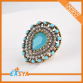 Anneaux de larme de strass Turquoise Fashion