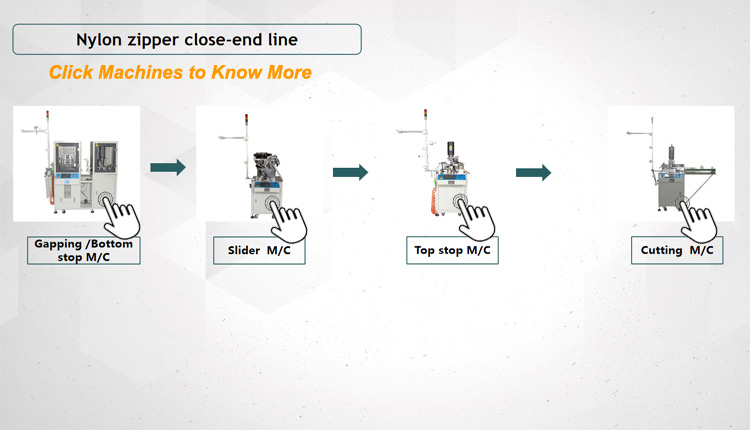 Écart en nylon complètement automatique de fermeture à glissière et machine d'arrêt inférieure pour l'extrémité étroite Full Automatic Nylon Zipper Gapping And Bottom Stop Machine For Close End