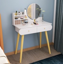 3-Color Dimmable LED Cosmetic Comb with Drawers - Coiffeuse avec Miroir LED