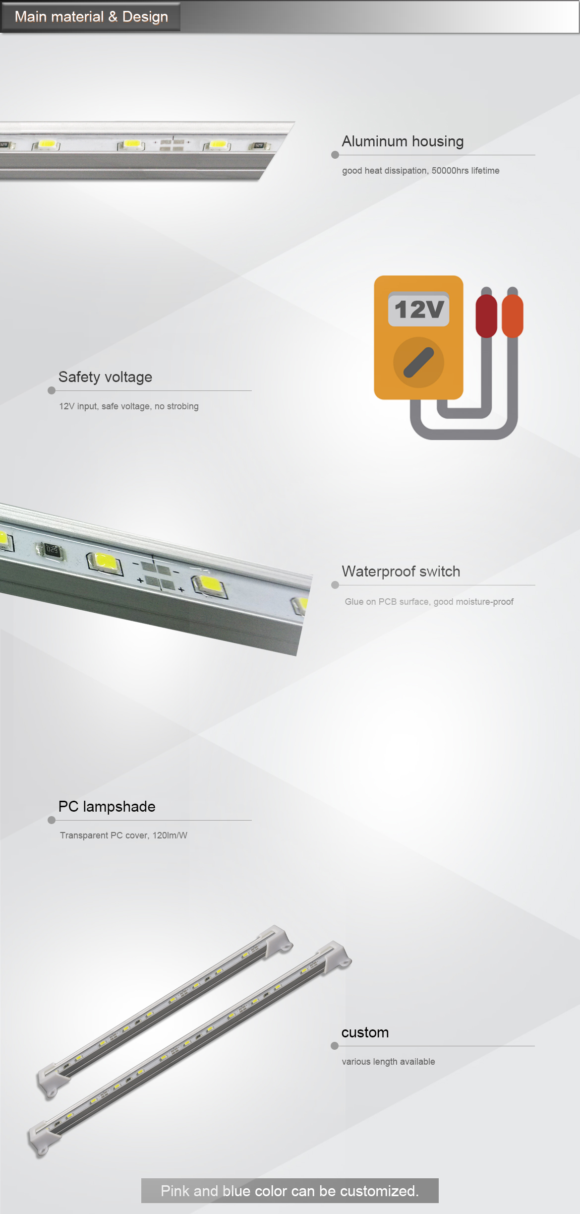 Hot Selling ONN-X1B LED Tube Light Waterproof Aluminum Housing Freezer & Refrigerator Lighting