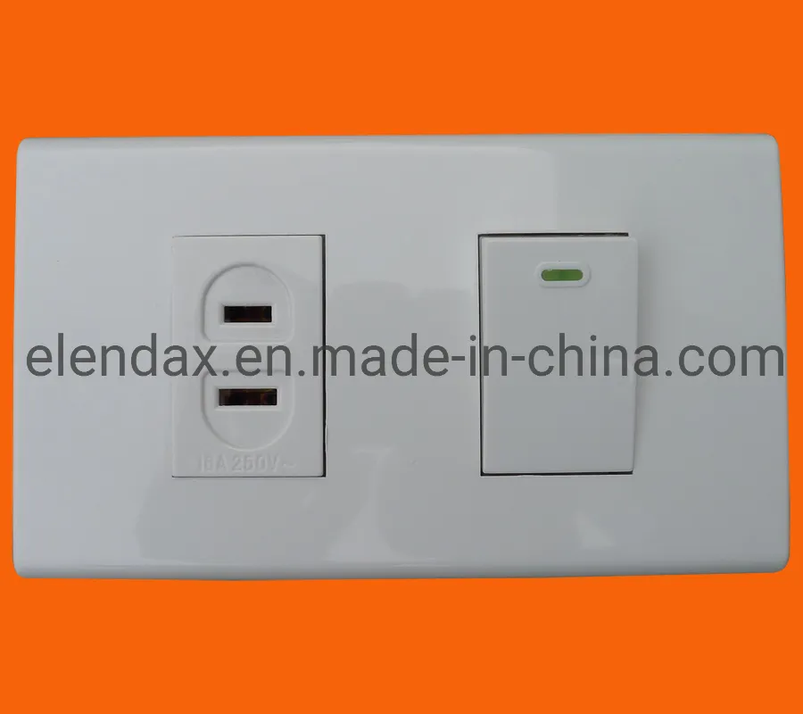Elendax Electrical Power Wall Switch Socket Outlet 16A 250V