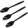 Plastic Fork Knife Black Clear Heavy Duty Fast Food Cutlery Disposable Spoon