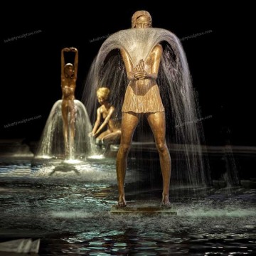 Creative popular bronze lady fountain water bronze fountain with lady statue