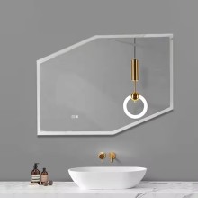 High-Tech Smart Irregular Shaped Silver LED Lighted Intelligent Mirror for Hotels