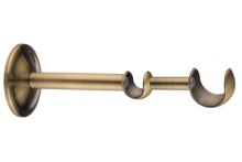 Metal double curtain pole bracket