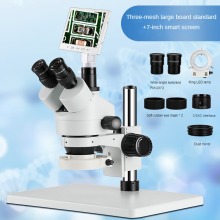 7-Inch HD Intelligent Trinocular Stereo Microscope for Labs