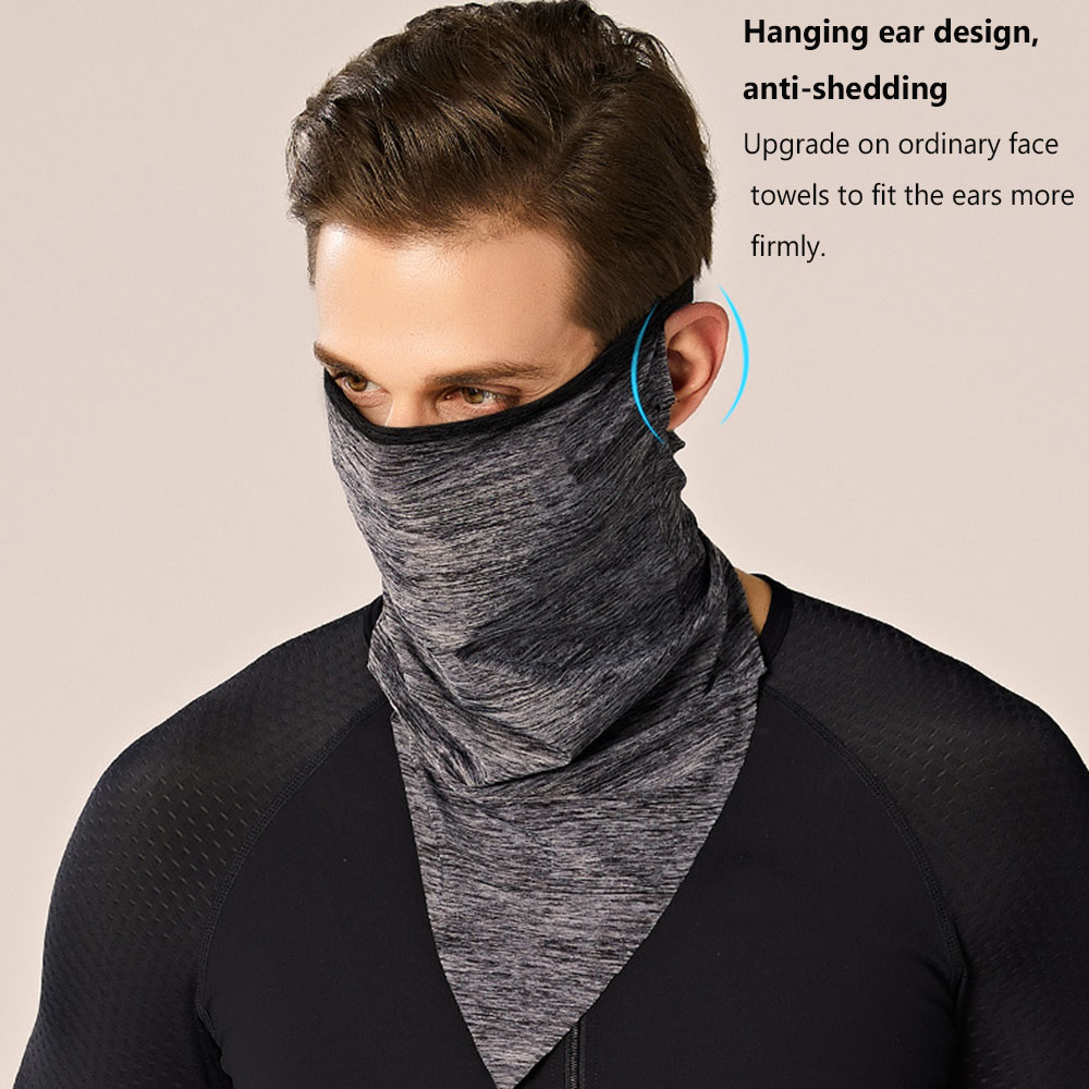 Soft Cooling Neck Gaiter with Ear Loops, Outdoor Summer Face Cover Scarf Bandana Balaclava for Men and Women