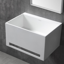 China White Stone Pedestal Washbasin Wall Hung Bathroom Basin Sinks