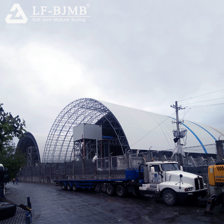 large Span Steel Structure Space Frame Roof Clinker Coal Storage Shed Design