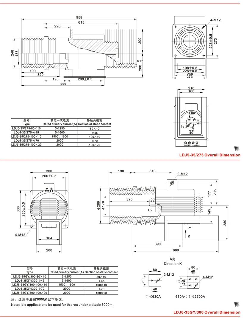 (LDJ-40.5/300) Indoor Full-Inclosed Support with Contact Vox Necessary Insulation Current Transformer