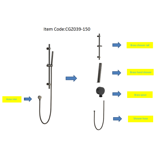 Set de douche en laiton brossé