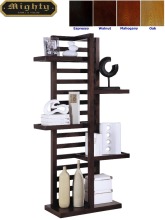 Modern Asymmetrical Slat Back Decorative Book Shelving