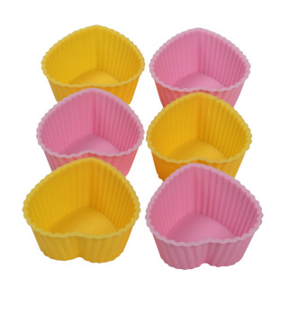 Silicone baking cup- Heart 6pcs set