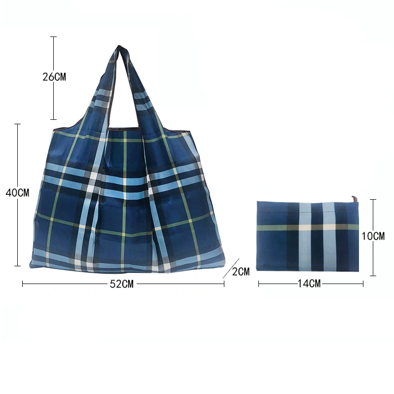 Foldable Polyester Cloth Reusable Fashion Shopping Bags with Rope Handle