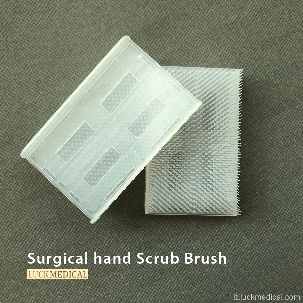 Spazzola per scrub a mano chirurgica con spugna per unghie