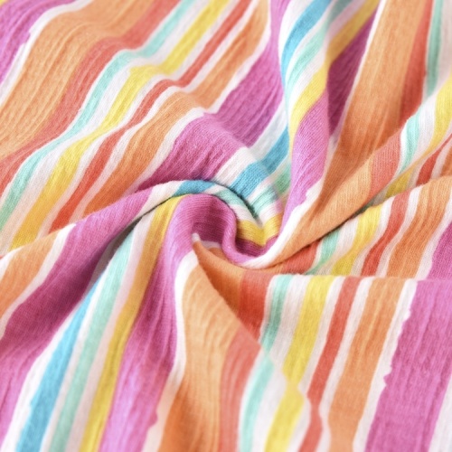 Knit Polyester Cotton Spandex Crepe Crinkle Printing Fabric