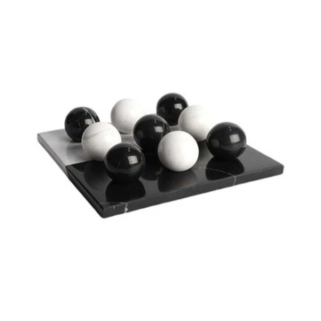 Modern Nordic Luxury Wooden Piano Lacquered Marble Crystal Chessboard Crafts