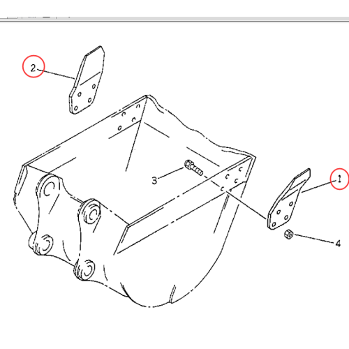 D6r Bulldozer Angles de coupe gauche et droite 8E-4193