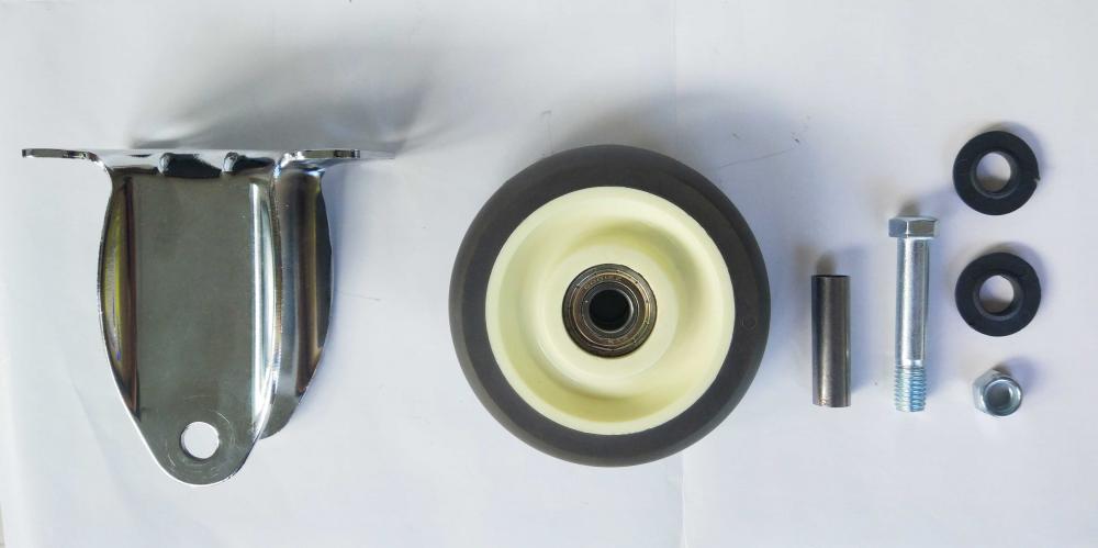 Parts Of 4 Tpr Fixed Caster Wheel