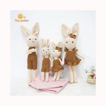 Poupée jouet bébé lapin en coton au crochet super doux