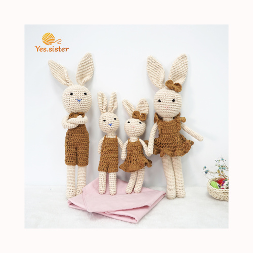 Superzachte gehaakte katoenen Baby Bunny Toy Doll