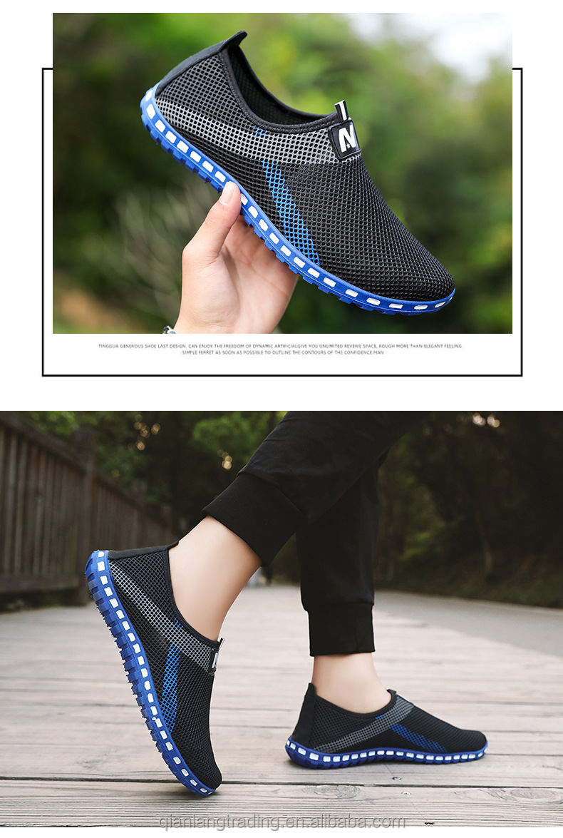 Walking Shoes Summer breathable mesh shoes for men, lazy shoes, soft sole casual slip-on shoes top quality