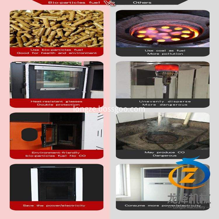 10KW high efficiency low noise smokeless estufa de pellets wood fireplace wood pellet stove