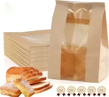 Food Bakery Kraft Window Storage Bags