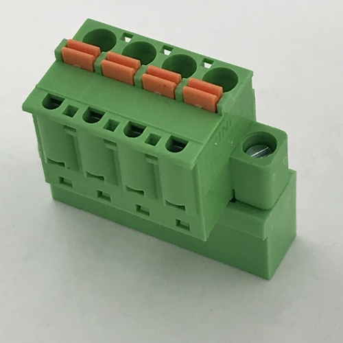 spring pluggable terminal block with locking screw