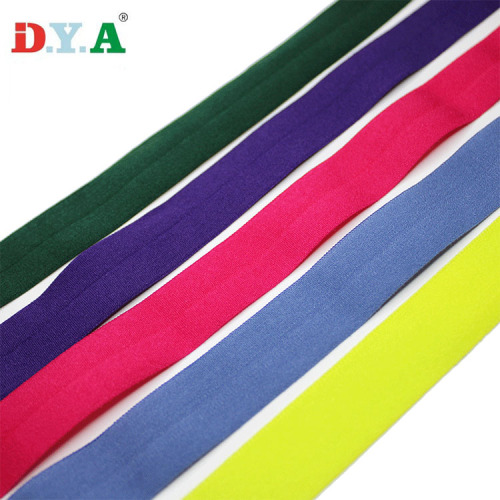 Custom Color Plush Fold Over Elastic Printed webbing