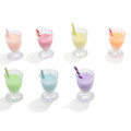 100PCS Πολύχρωμο Dollhouse Miniature 3D Resin Milk Tea Juice Cup Plays Resin Craft Charms για Diy Craft Making