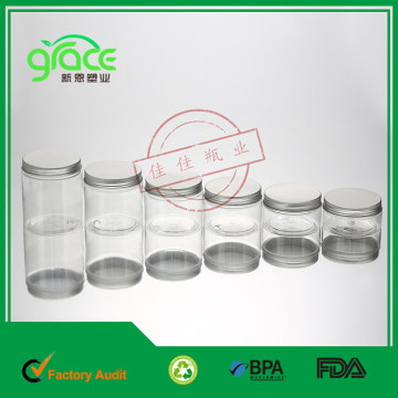 china supplier plastic empty cosmtic packing clear jar