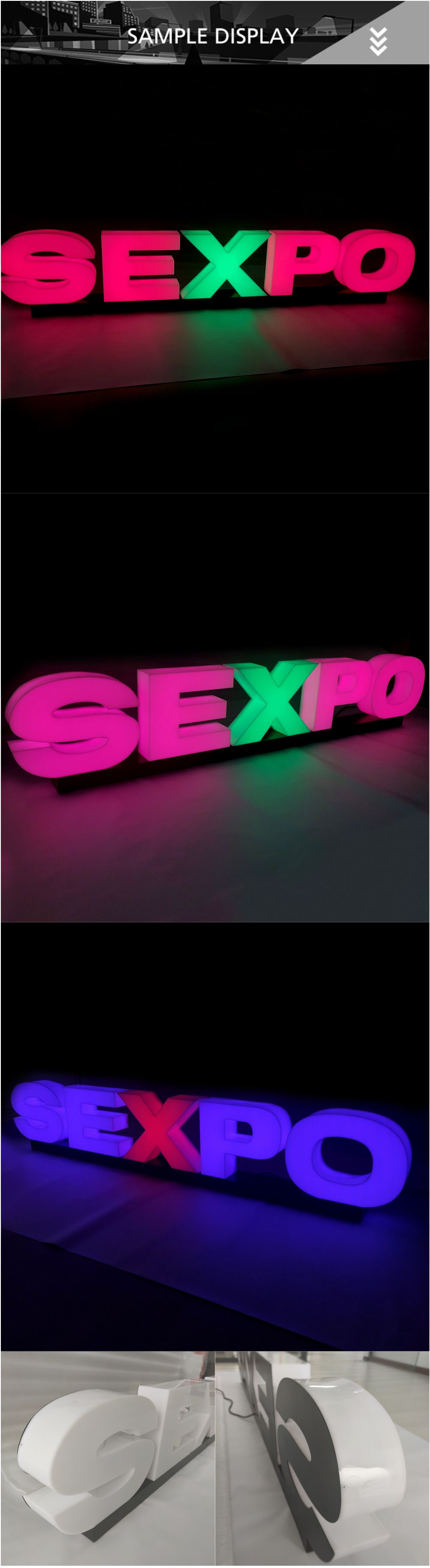 Factory Supply 3D Led Rgb Light Up Plastic Big Acrylic Channel Letters