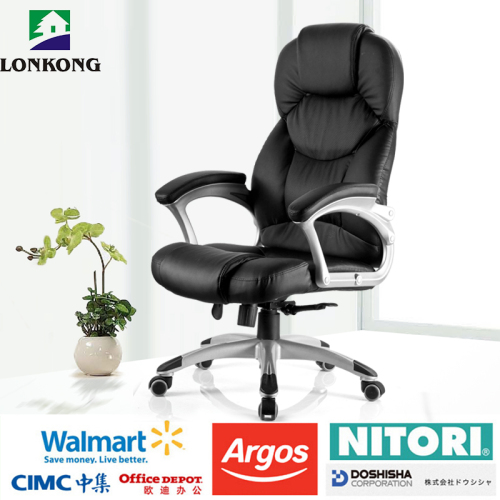 Ergonomic black pu leather boss executive chair swivel